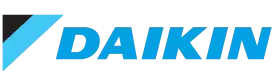 %Imagetitle% | Mission Plumbing, Heating &Amp; Cooling Daikin logo with a blue and black diagonal symbol on the left and the word “DAIKIN” in bold blue capital letters on the right.