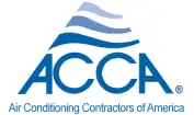 %Imagetitle% | Mission Plumbing, Heating &Amp; Cooling ACCA logo with blue stylized waves above the letters ACCA, and the text “Air Conditioning Contractors of America” below.