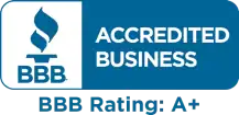 %Imagetitle% | Mission Plumbing, Heating &Amp; Cooling BBB Accredited Business logo with a blue torch icon and text stating “BBB Rating: A+.”.